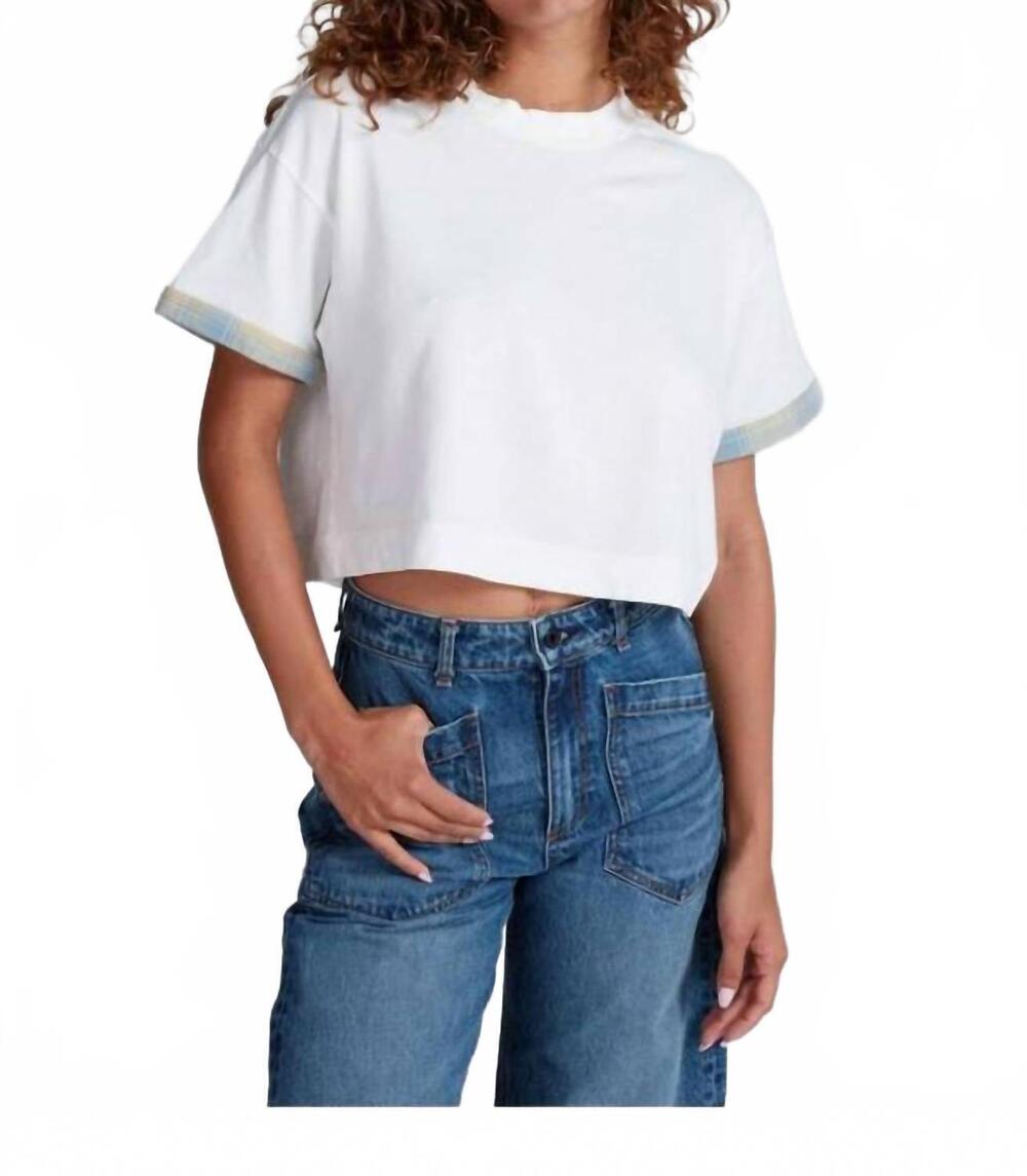 NEW ASKK NY cuff combo tee in ivory